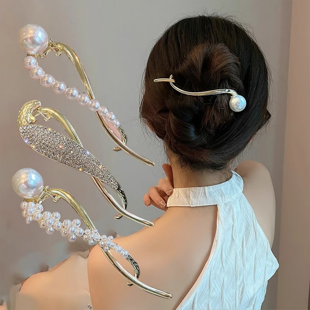 Lifestyle In Korean - Jepit Rambut Mutiara Glitter Elegan untuk