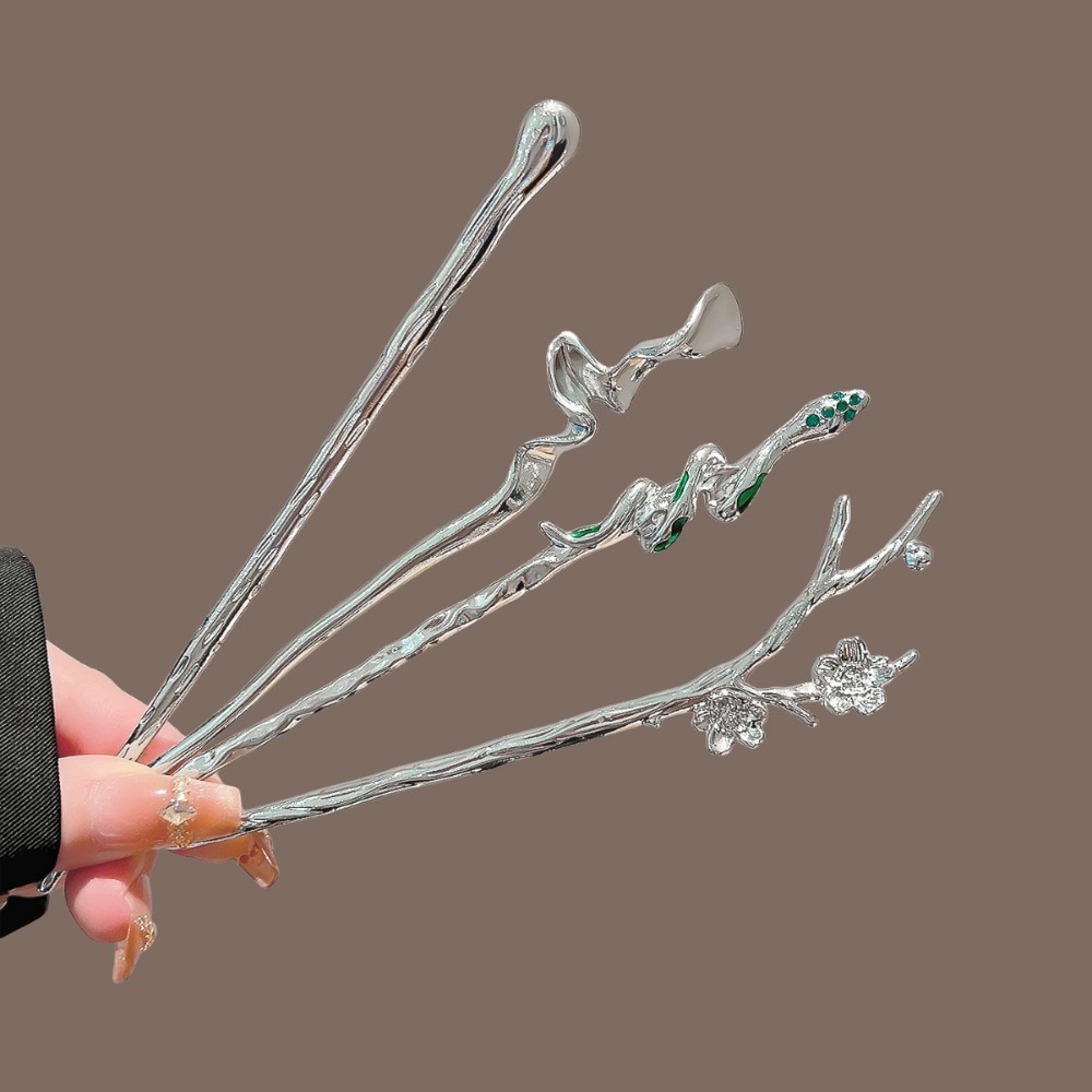 Hanbok Hair Pin - Tusuk Rambut Logam Perak Gaya Cina