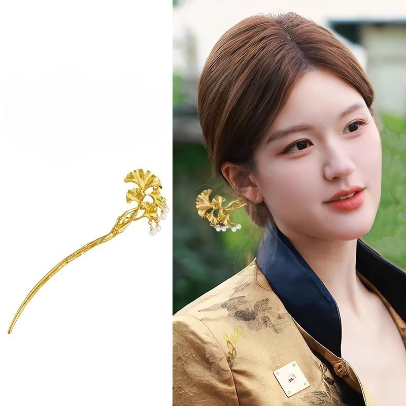 1 Buah Stik Rambut Daun Ginkgo - Hanbok Hair Pin ulasan dan harga