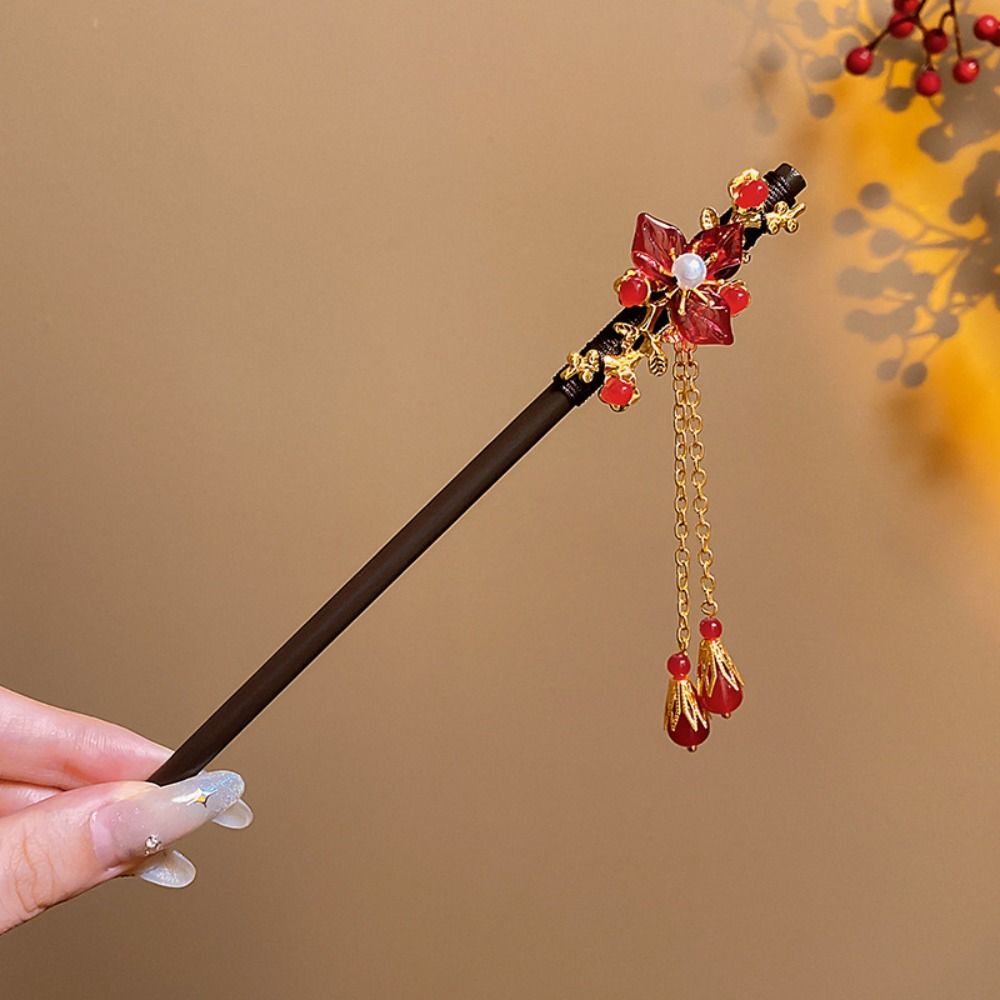 Tusuk Konde Kayu Motif Bunga K - Hanbok Hair Pin ulasan dan harga